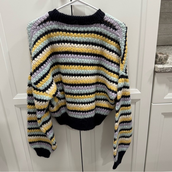 Zara Stripped Cropped Sweater Multicolor - Picture 2 of 4